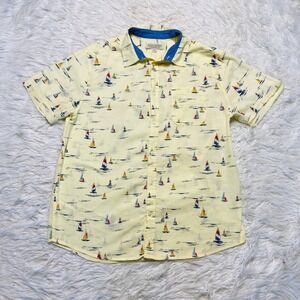 Island Republic Shirt Mens XL Sailing Linen Button Up Hawaiian Style Vacation